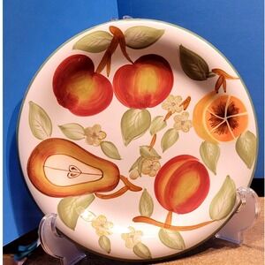 American Atelier Blossom Breeze Ceramic Dinner Plates Set of 4 Fruit 5014 10.75"